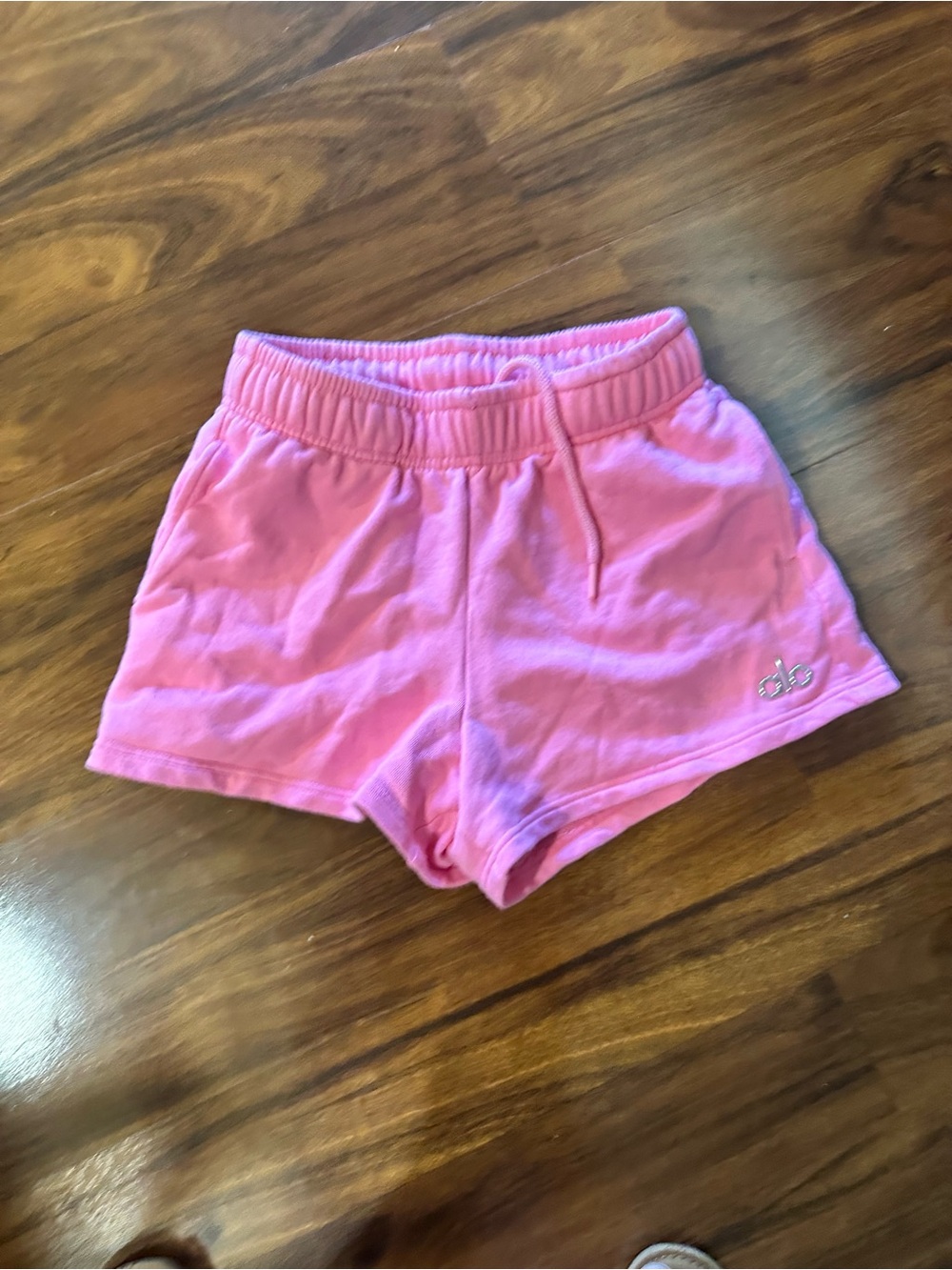 ALO Yoga Girls' Bubblegum Pink Terry Drawstring Shorts
